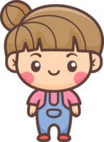 Cute happy little girl cartoon illustration png