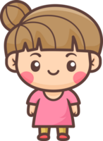 Cute happy little girl cartoon illustration png