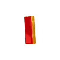 glanzend rood alfabet met geel 3d brief ik png