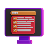 coding Checklist illustration 3d png