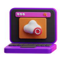 coding Cloud Computing illustration 3d png
