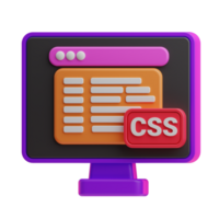 codificación css ilustración 3d png