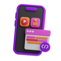 kodning app utveckling illustration 3d png