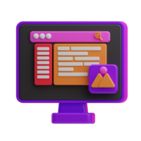 coding Web Development illustration 3d png