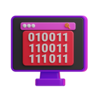 coding Binary Code illustration 3d png