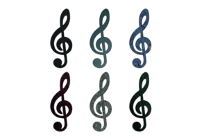 treble clef on multy color icon png