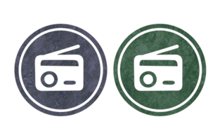 rádio ícone símbolo com textura png