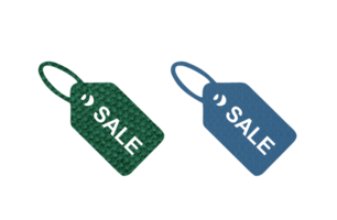 label tag icon symbol with texture blue and green png