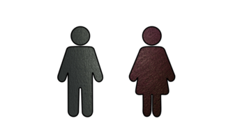 Man and woman icon symbol with texture png