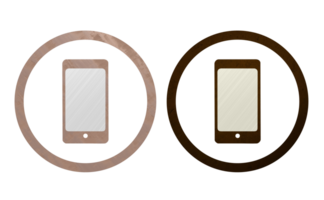 Handphone notification icon symbol with texture png