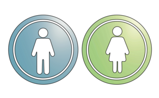 man och kvinna blå och grön ikon symbol med textur png