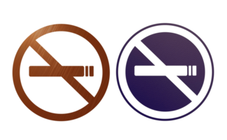 no fumo rosso e blu icona simbolo con struttura png