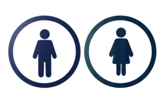 Man and woman blue and green icon symbol with texture png