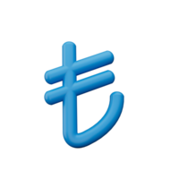 Türkische Lira-Symbol. türkische lira zeichen symbol 3d isometrische 3d illustration png