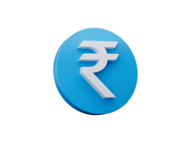 símbolos de ícone de moeda 3d assinam ilustração 3d rupia indiana inr png