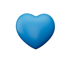 Heart blue 3d icon 3d illustration png