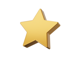Golden star icon. 3d illustration png