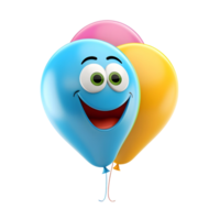ai generiert komisch Luftballons auf transparent Hintergrund png