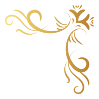 Luxus Jahrgang Ecke Rahmen Gold Farbe Element. klassisch Strudel Teiler Muster Ornament. Filigran Design kalligraphisch Dekoration zum rahmen, Gruß Karte, Einladung, Speisekarte, Zertifikat. png