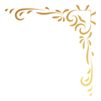 guld årgång hörn och ram element. antik virvla runt delare mönster lyx prydnad. filigran design calligraphic dekoration för ram, hälsning kort, inbjudan, meny, certifikat. png