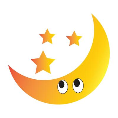 moon and star icon logo vector design template