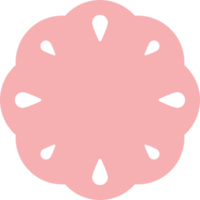 mignonne rose festonné rond étiquette png