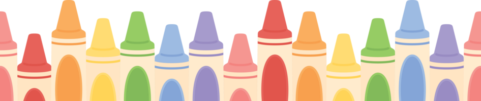 schattig pastel gekleurde kleurpotloden grens. vlak ontwerp illustratie. terug naar school- concept. png