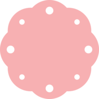 Cute pink scalloped round label png