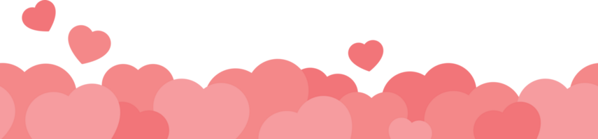 mignonne rose cœur bas frontière sans couture modèle. parfait pour la Saint-Valentin journée. png