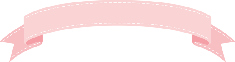 Cute pastel pink ribbon labels. Flat design illustration. png