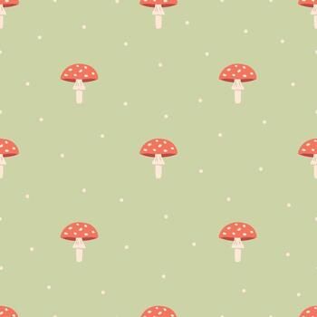 Seamless pattern with toadstool. Design for fabric, textile, wrapping paper vector