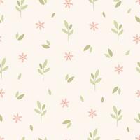 Gentle seamless pattern with small sprout and flowers. Nursery minimalist print. Printing on textiles, wallpaper, wrapping paper. vector