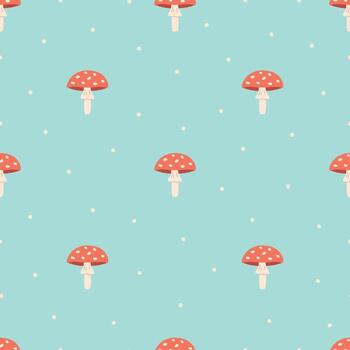 Mushrooms seamless pattern. Toadstool seamless pattern. Design for fabric, textile, wrapping paper. vector
