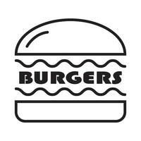 hamburguesas icono logo vector diseño modelo