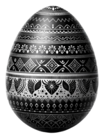 AI generated Elegant Monochrome Floral Easter Egg Clipart png