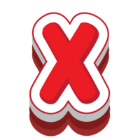 letter x red cartoon text effect png