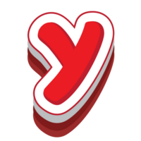 letter y red cartoon text effect png