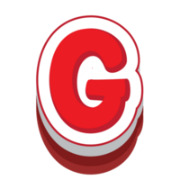 letter g red cartoon text effect png