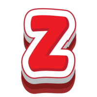 letter z red cartoon text effect png