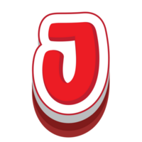 letter j red cartoon text effect png