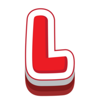 letter l red cartoon text effect png