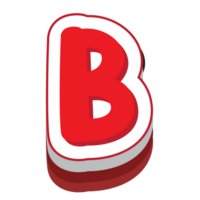 letter b red cartoon text effect png