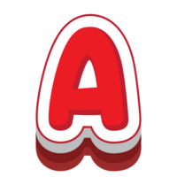 letter a red cartoon text effect png