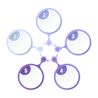 bleu Ton cercle infographie avec 5 pas, processus ou options. présentation faire glisser modèle. vecteur infographie disposition conception. png