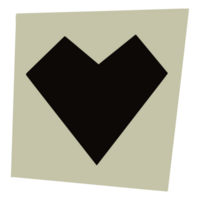 paper style ransom heart png