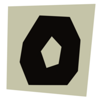 number paper cut typography png