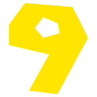 Super game colorful of modern number png