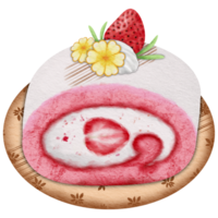 Strawberry Roll Cake png