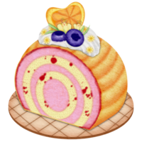 Strawberry Orange Roll Cake png