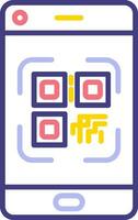 teléfono inteligente qr código vector icono